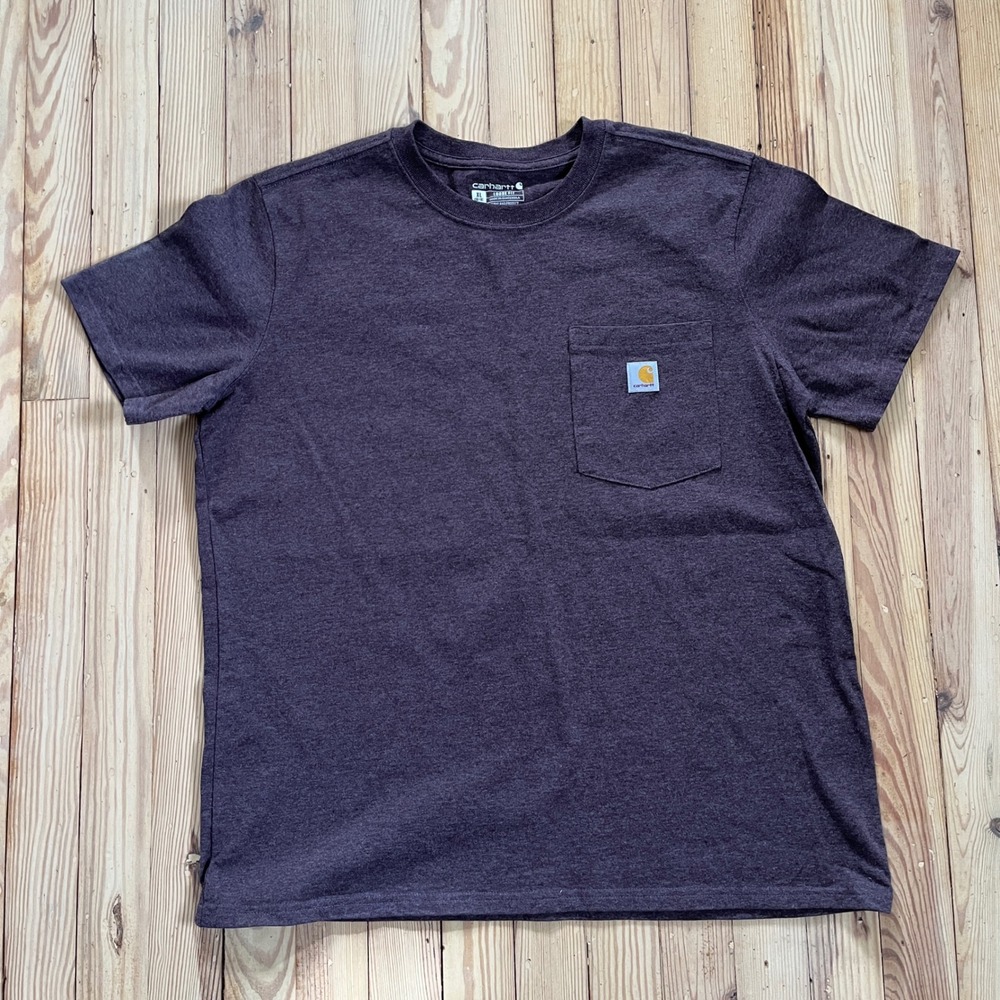 Carhartt Kids Workwear Short Sleeve Pocket T Shirt XL Heathered Purple Loose Fit